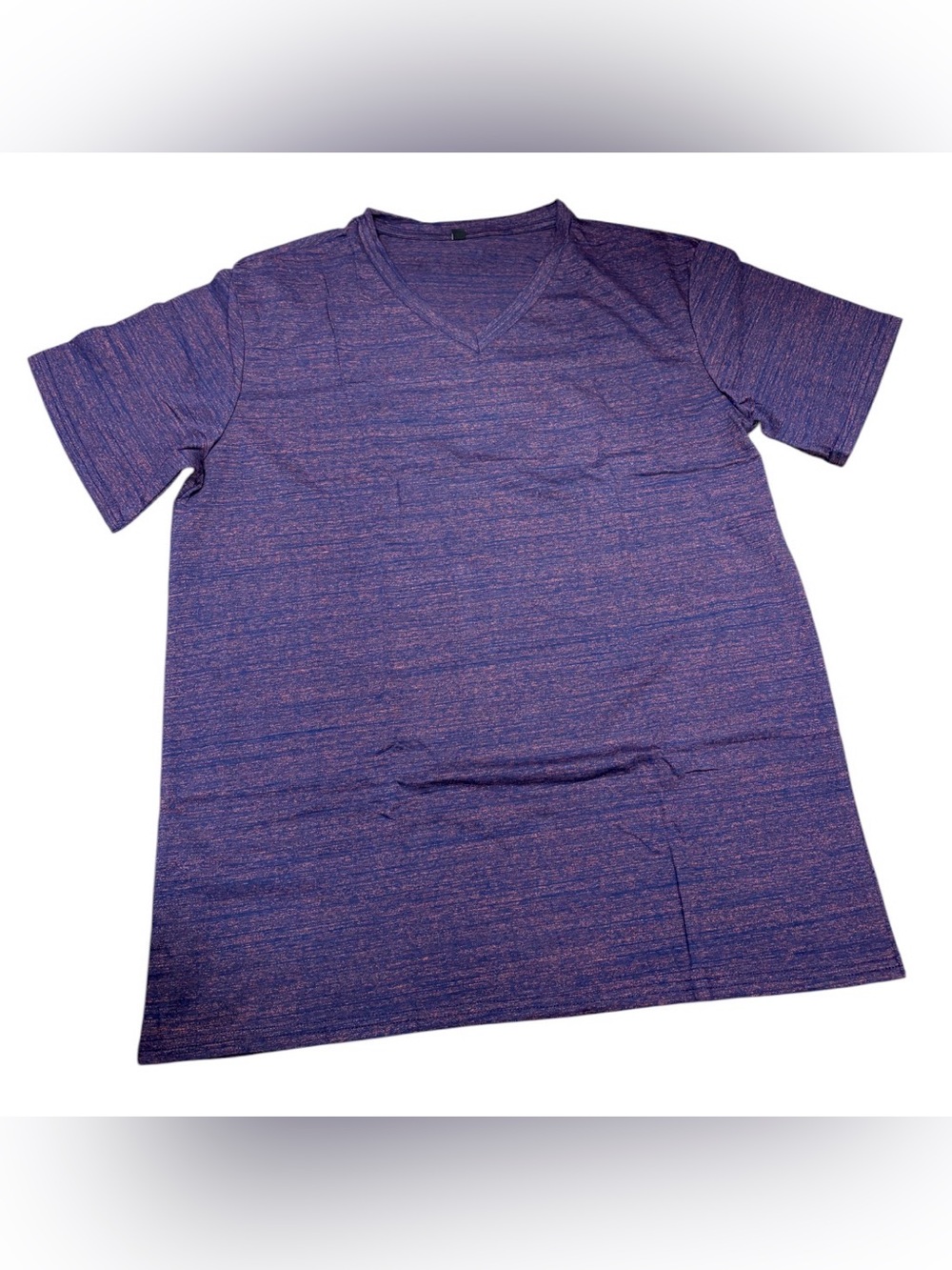 Men's Heathered Purple V-Neck T-Shirt